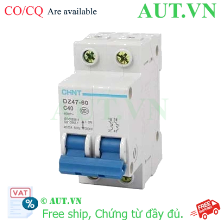 Ảnh của Aptomat cài (MCB) CHINT DZ47-60 C40-2P-4.5kA 