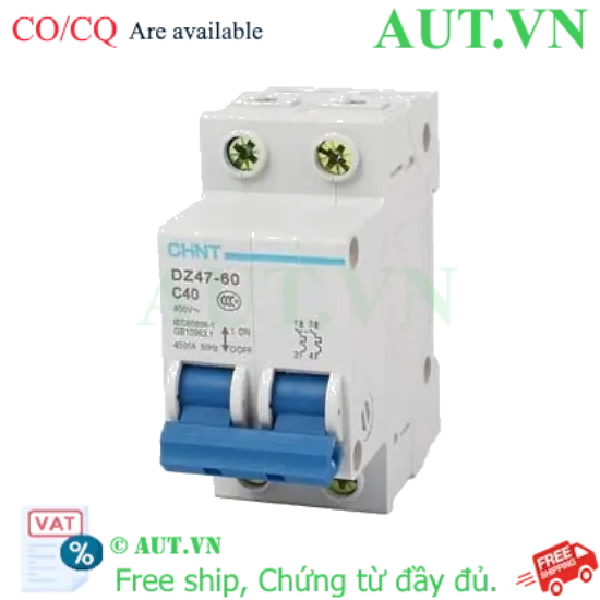 Ảnh của Aptomat cài (MCB) CHINT DZ47-60 C40-2P-4.5kA 