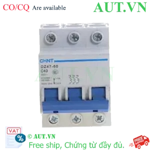 Ảnh của Aptomat cài (MCB) CHINT DZ47-60 C40-3P-3kA 