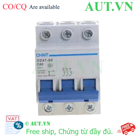 Ảnh của Aptomat cài (MCB) CHINT DZ47-60 C40-3P-3kA 