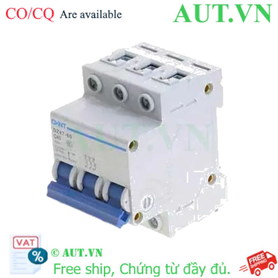 Ảnh của Aptomat cài (MCB) CHINT DZ47-60 C40-3P-4.5kA 