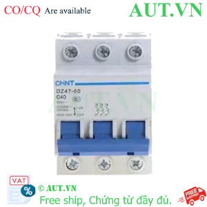 Ảnh của Aptomat cài (MCB) CHINT DZ47-60 C40-3P-6kA 