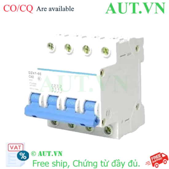 Ảnh của Aptomat cài (MCB) CHINT DZ47-60 C40-4P-3kA 