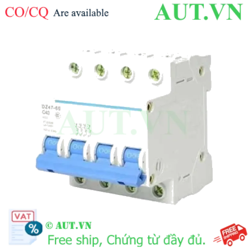 Ảnh của Aptomat cài (MCB) CHINT DZ47-60 C40-4P-3kA 