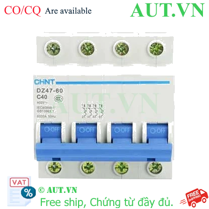 Ảnh của Aptomat cài (MCB) CHINT DZ47-60 C40-4P-6kA 