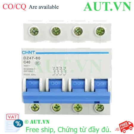Ảnh của Aptomat cài (MCB) CHINT DZ47-60 C40-4P-6kA 