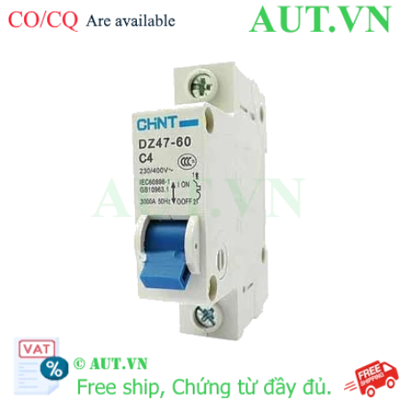Ảnh của Aptomat cài (MCB) CHINT DZ47-60 C4-1P-3kA 