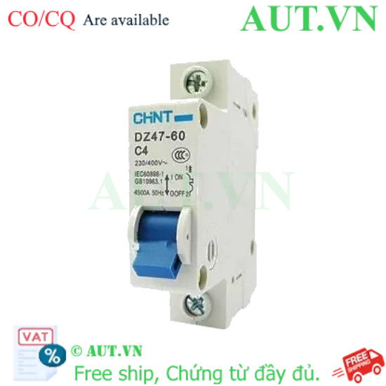 Ảnh của Aptomat cài (MCB) CHINT DZ47-60 C4-1P-4.5kA 