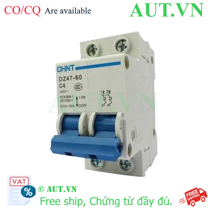 Ảnh của Aptomat cài (MCB) CHINT DZ47-60 C4-2P-3kA 