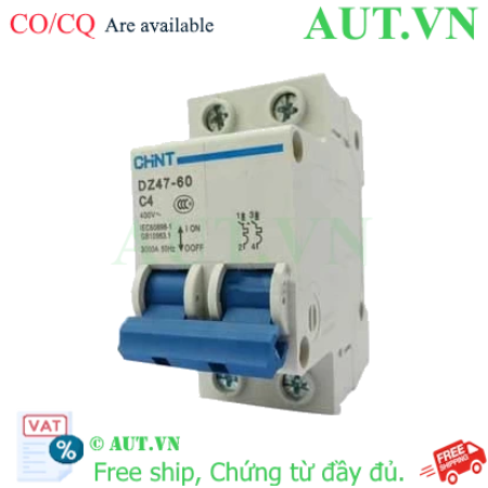 Ảnh của Aptomat cài (MCB) CHINT DZ47-60 C4-2P-3kA 