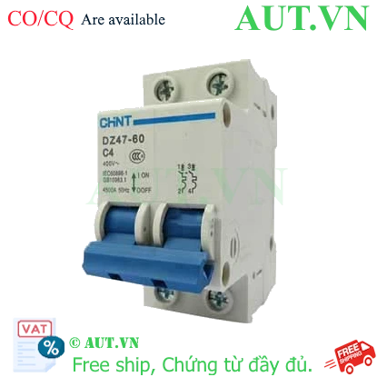 Ảnh của Aptomat cài (MCB) CHINT DZ47-60 C4-2P-4.5kA 