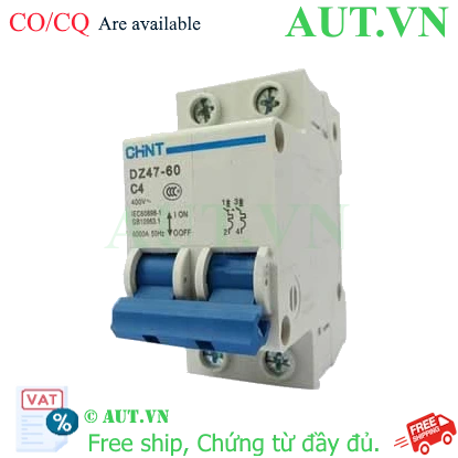 Ảnh của Aptomat cài (MCB) CHINT DZ47-60 C4-2P-6kA 