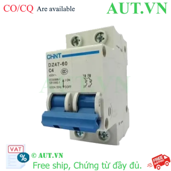 Ảnh của Aptomat cài (MCB) CHINT DZ47-60 C4-2P-6kA 