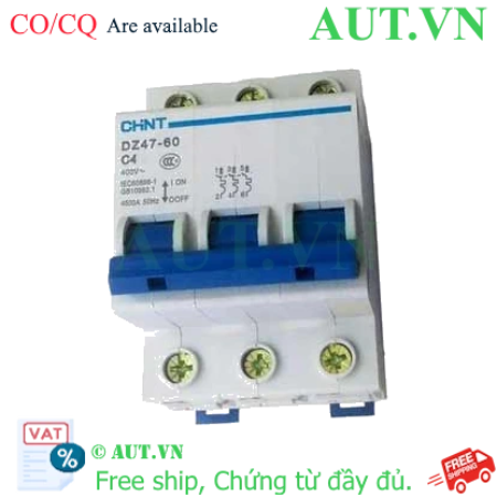 Ảnh của Aptomat cài (MCB) CHINT DZ47-60 C4-3P-4.5kA 