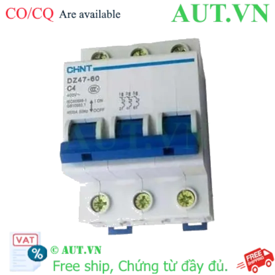 Ảnh của Aptomat cài (MCB) CHINT DZ47-60 C4-3P-4.5kA 