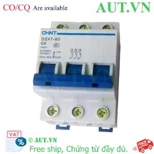 Ảnh của Aptomat cài (MCB) CHINT DZ47-60 C4-3P-6kA 