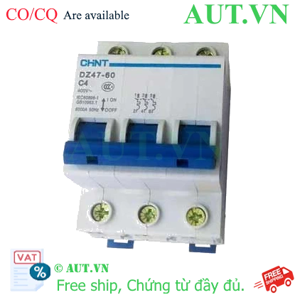 Ảnh của Aptomat cài (MCB) CHINT DZ47-60 C4-3P-6kA 