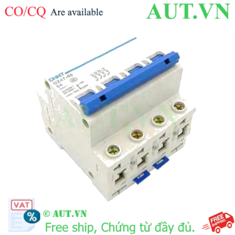 Ảnh của Aptomat cài (MCB) CHINT DZ47-60 C4-4P-4.5kA 
