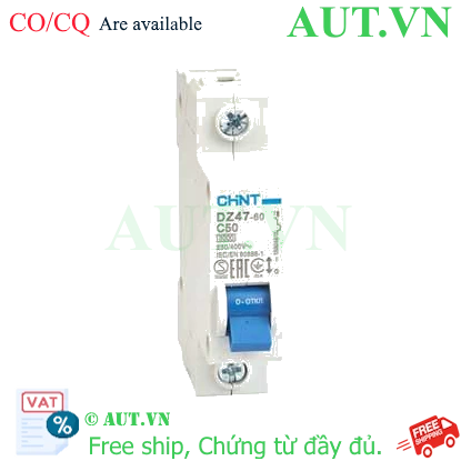 Ảnh của Aptomat cài (MCB) CHINT DZ47-60 C50-1P-3kA 
