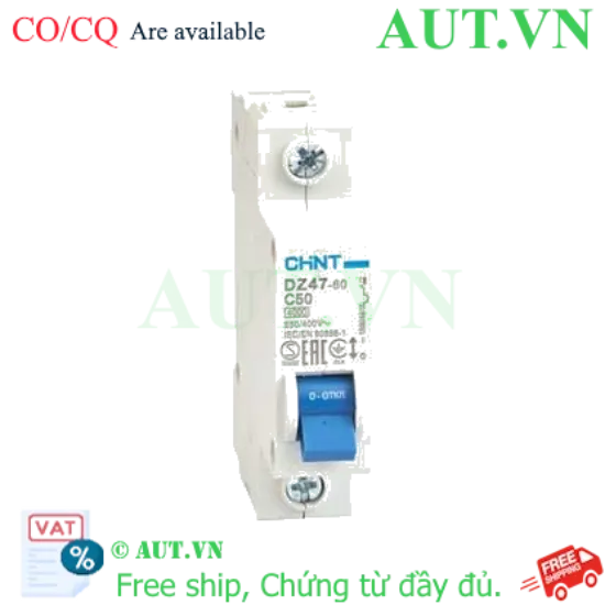 Ảnh của Aptomat cài (MCB) CHINT DZ47-60 C50-1P-4kA 