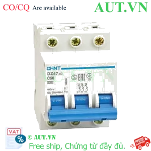 Ảnh của Aptomat cài (MCB) CHINT DZ47-60 C50-3P-3kA 