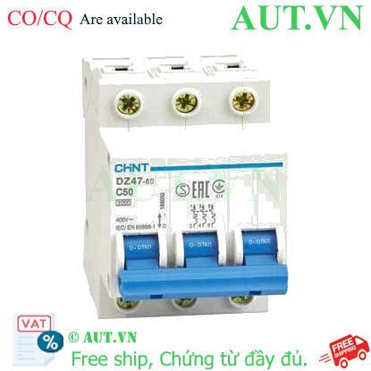 Ảnh của Aptomat cài (MCB) CHINT DZ47-60 C50-3P-3kA 