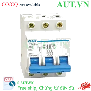 Ảnh của Aptomat cài (MCB) CHINT DZ47-60 C50-3P-4.5kA 