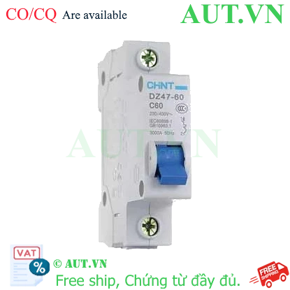 Ảnh của Aptomat cài (MCB) CHINT DZ47-60 C60-1P-3kA 