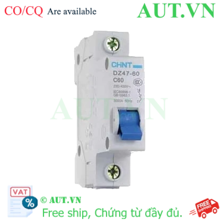 Ảnh của Aptomat cài (MCB) CHINT DZ47-60 C60-1P-3kA 