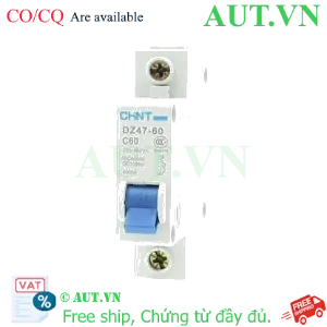 Ảnh của Aptomat cài (MCB) CHINT DZ47-60 C60-1P-4kA 