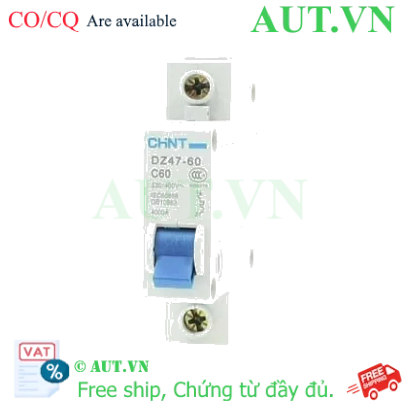 Ảnh của Aptomat cài (MCB) CHINT DZ47-60 C60-1P-4kA 