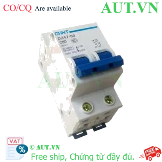 Ảnh của Aptomat cài (MCB) CHINT DZ47-60 C60-2P-3kA 