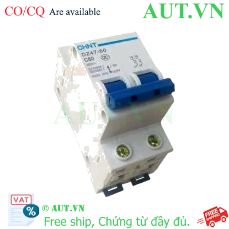 Ảnh của Aptomat cài (MCB) CHINT DZ47-60 C60-2P-3kA 
