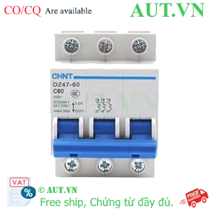 Ảnh của Aptomat cài (MCB) CHINT DZ47-60 C60-3P-4kA 