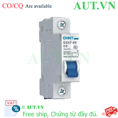 Ảnh của Aptomat cài (MCB) CHINT DZ47-60 C6-1P-3kA 