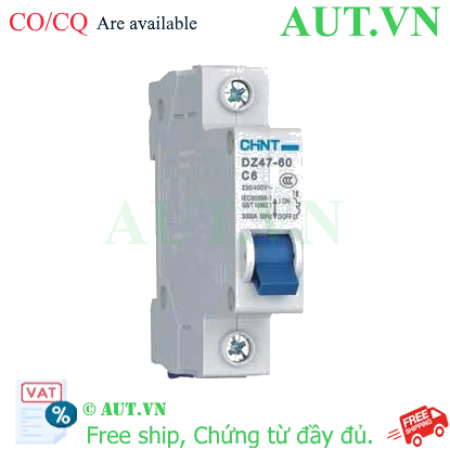 Ảnh của Aptomat cài (MCB) CHINT DZ47-60 C6-1P-3kA 
