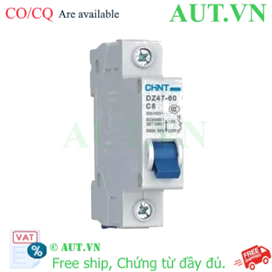 Ảnh của Aptomat cài (MCB) CHINT DZ47-60 C6-1P-3kA 