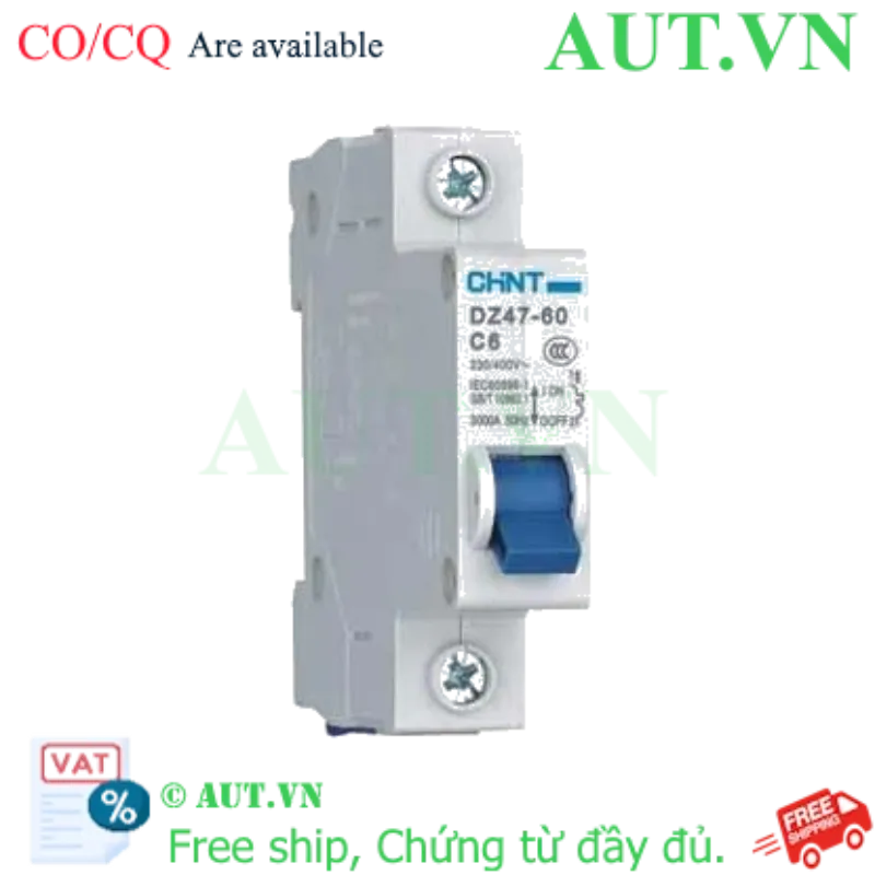 Ảnh của Aptomat cài (MCB) CHINT DZ47-60 C6-1P-3kA 