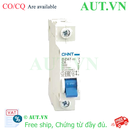 Ảnh của Aptomat cài (MCB) CHINT DZ47-60 C6-1P-4.5kA 