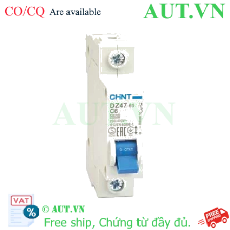 Ảnh của Aptomat cài (MCB) CHINT DZ47-60 C6-1P-4.5kA 