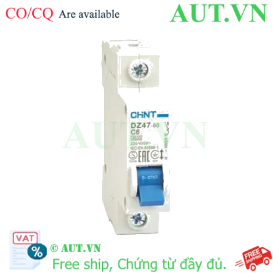 Ảnh của Aptomat cài (MCB) CHINT DZ47-60 C6-1P-4.5kA 