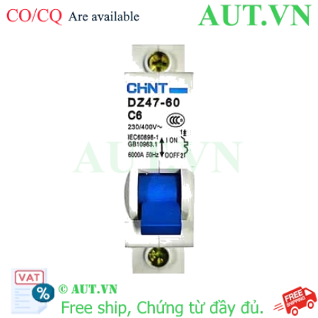 Ảnh của Aptomat cài (MCB) CHINT DZ47-60 C6-1P-6kA 