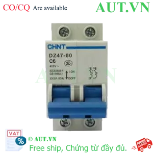 Ảnh của Aptomat cài (MCB) CHINT DZ47-60 C6-2P-3kA 