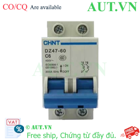 Ảnh của Aptomat cài (MCB) CHINT DZ47-60 C6-2P-3kA 