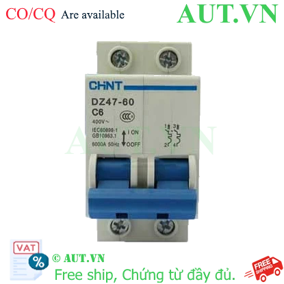 Ảnh của Aptomat cài (MCB) CHINT DZ47-60 C6-2P-6kA 