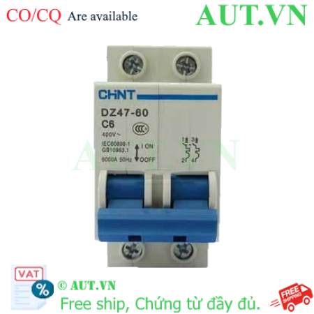 Ảnh của Aptomat cài (MCB) CHINT DZ47-60 C6-2P-6kA 