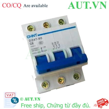 Ảnh của Aptomat cài (MCB) CHINT DZ47-60 C6-3P-3kA 