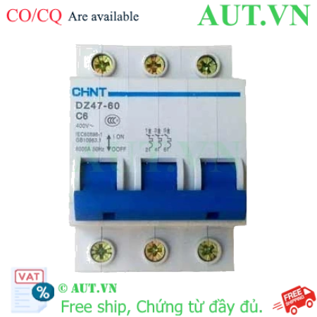 Ảnh của Aptomat cài (MCB) CHINT DZ47-60 C6-3P-6kA 