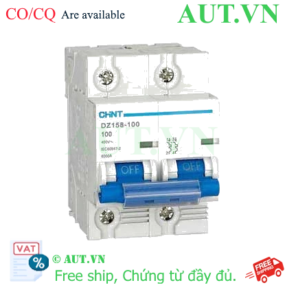 Ảnh của Aptomat cài CHINT DZ158-100 100A-2P-6kA .