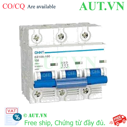 Ảnh của Aptomat cài CHINT DZ158-100 100A-3P-6kA .
